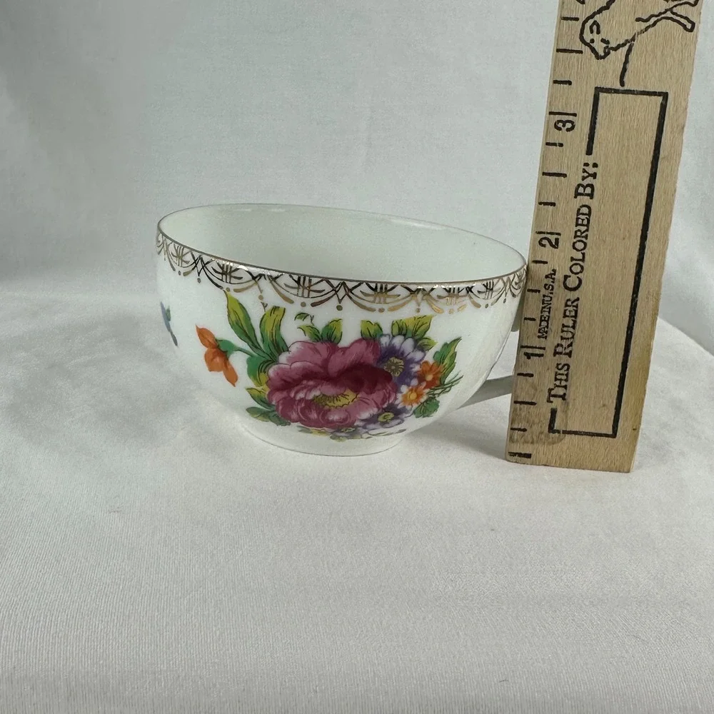 Vintage Noritake Porcelain Snack Set Pink Cabbage Rose Morimura
